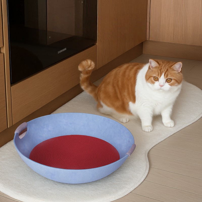Nestio Dual-Use Cat Bed & Scratcher Bowl