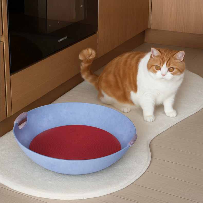 Nestio Dual-Use Cat Bed & Scratcher Bowl