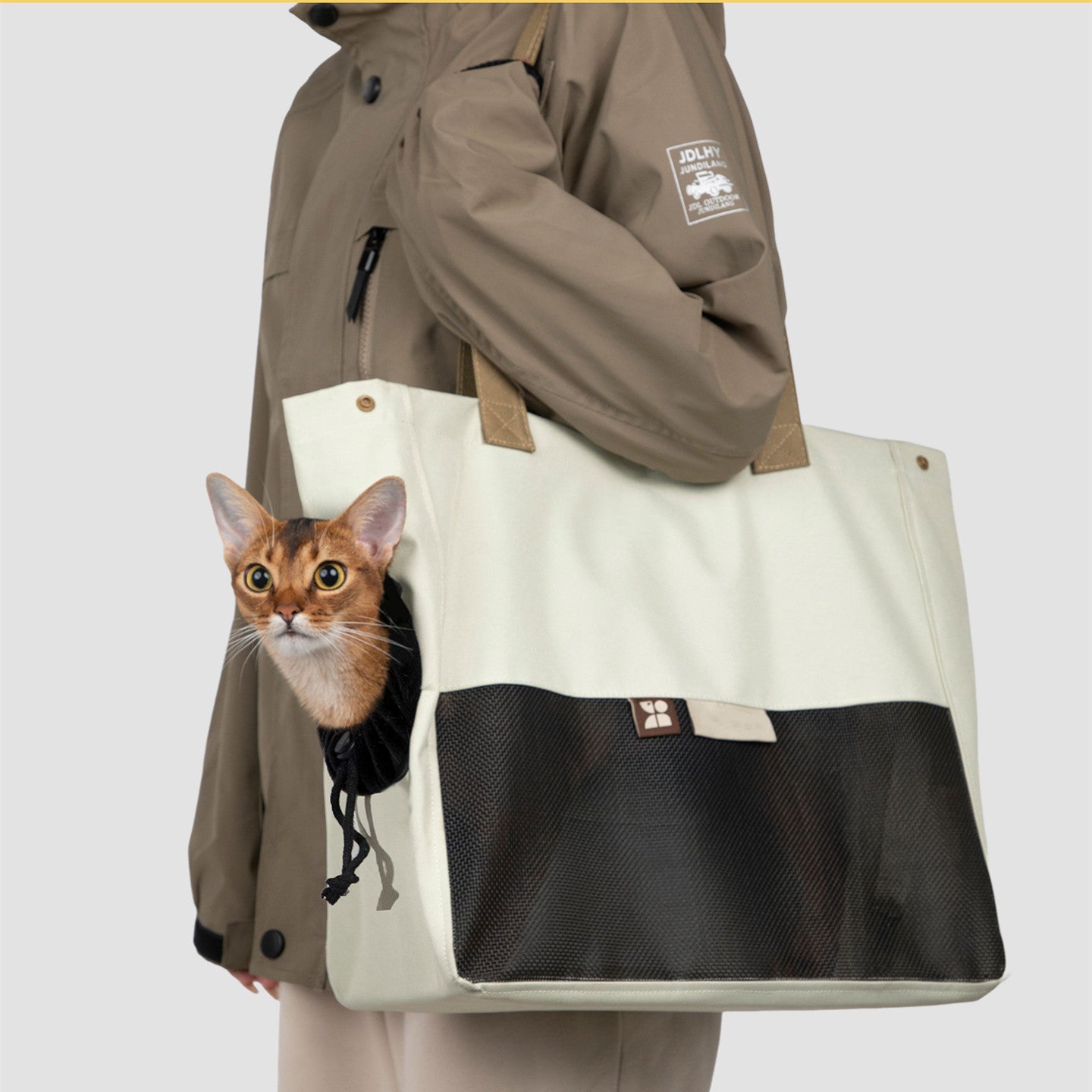 Canvas Shoulder Cat Carrier Tote