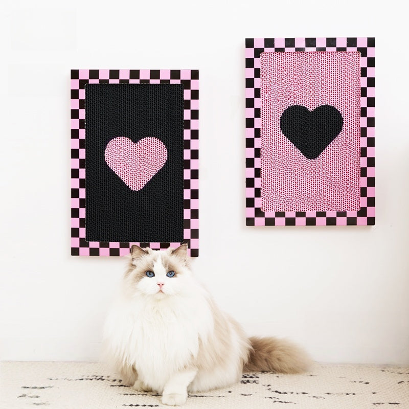 Heart Checkerboard Cat Scratcher Board