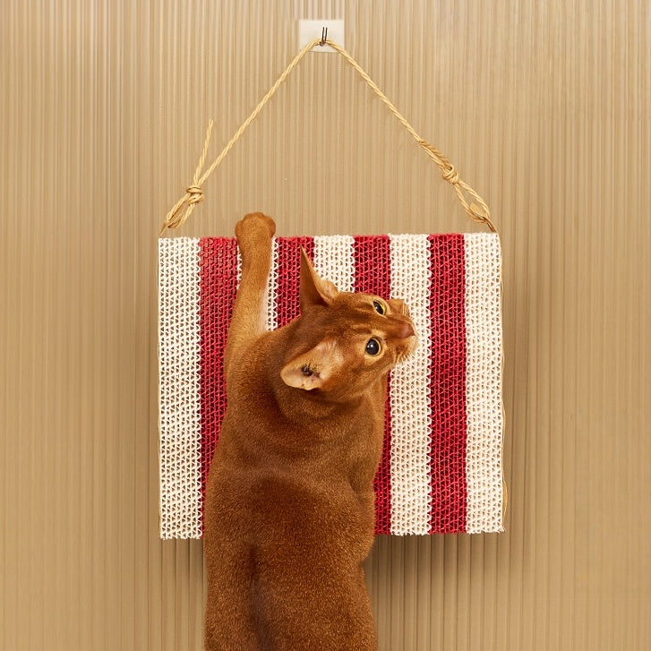 Striplay Hanging & Floor Cat Scratcher Pad with Rope