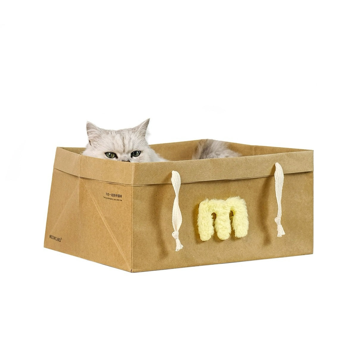 Meowlet Paper-Bag Cat Bed with Scratcher & Replaceable Pads
