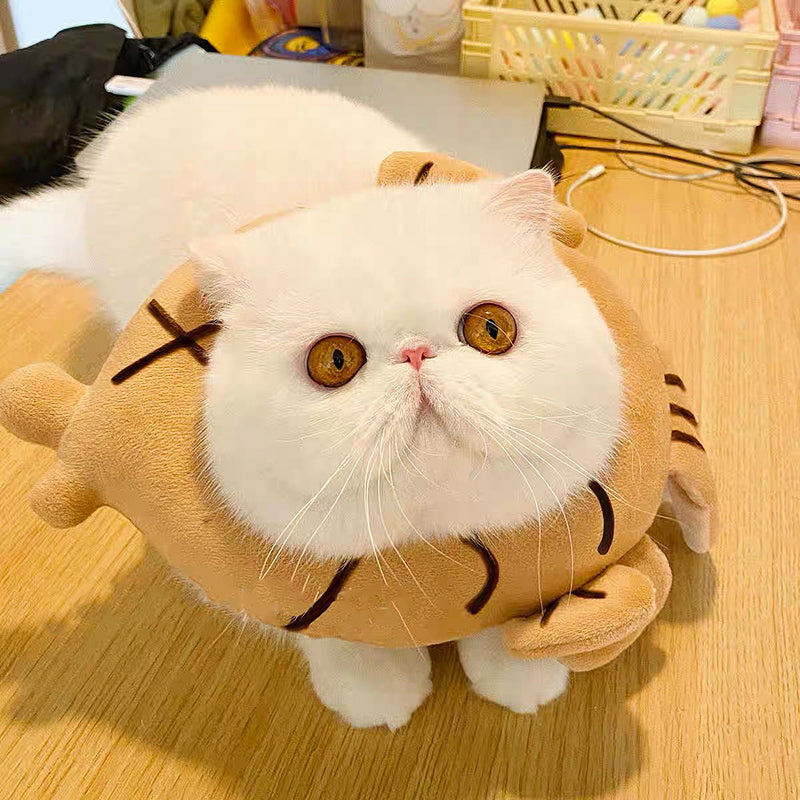 Fish-Shaped Plush Cat Costume Collar