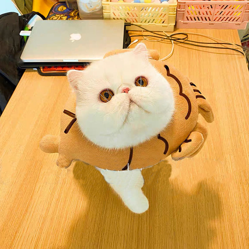 Fish-Shaped Plush Cat Costume Collar