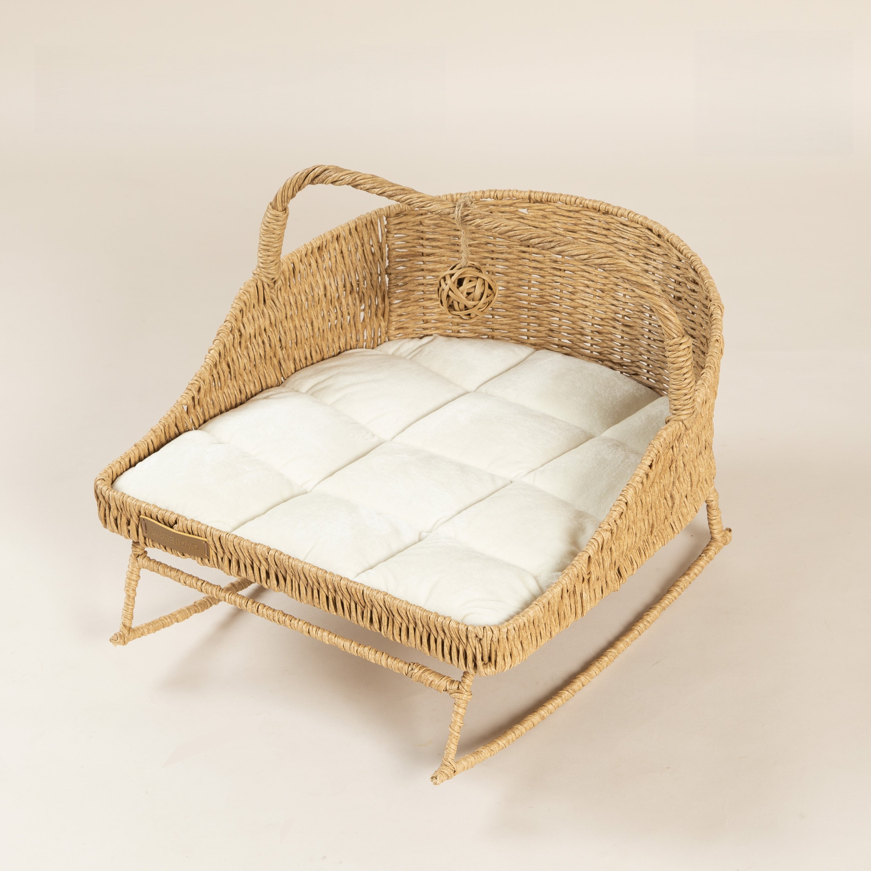 Rolo Handmade Cat Rocking Bed with Cushion & Play Ball