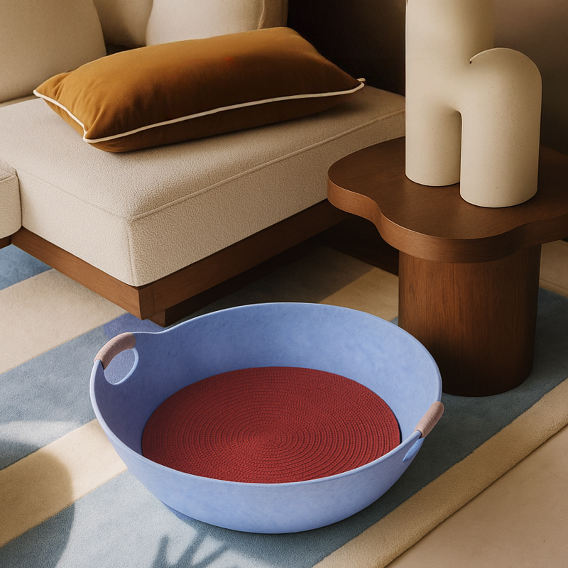 Nestio Dual-Use Cat Bed & Scratcher Bowl