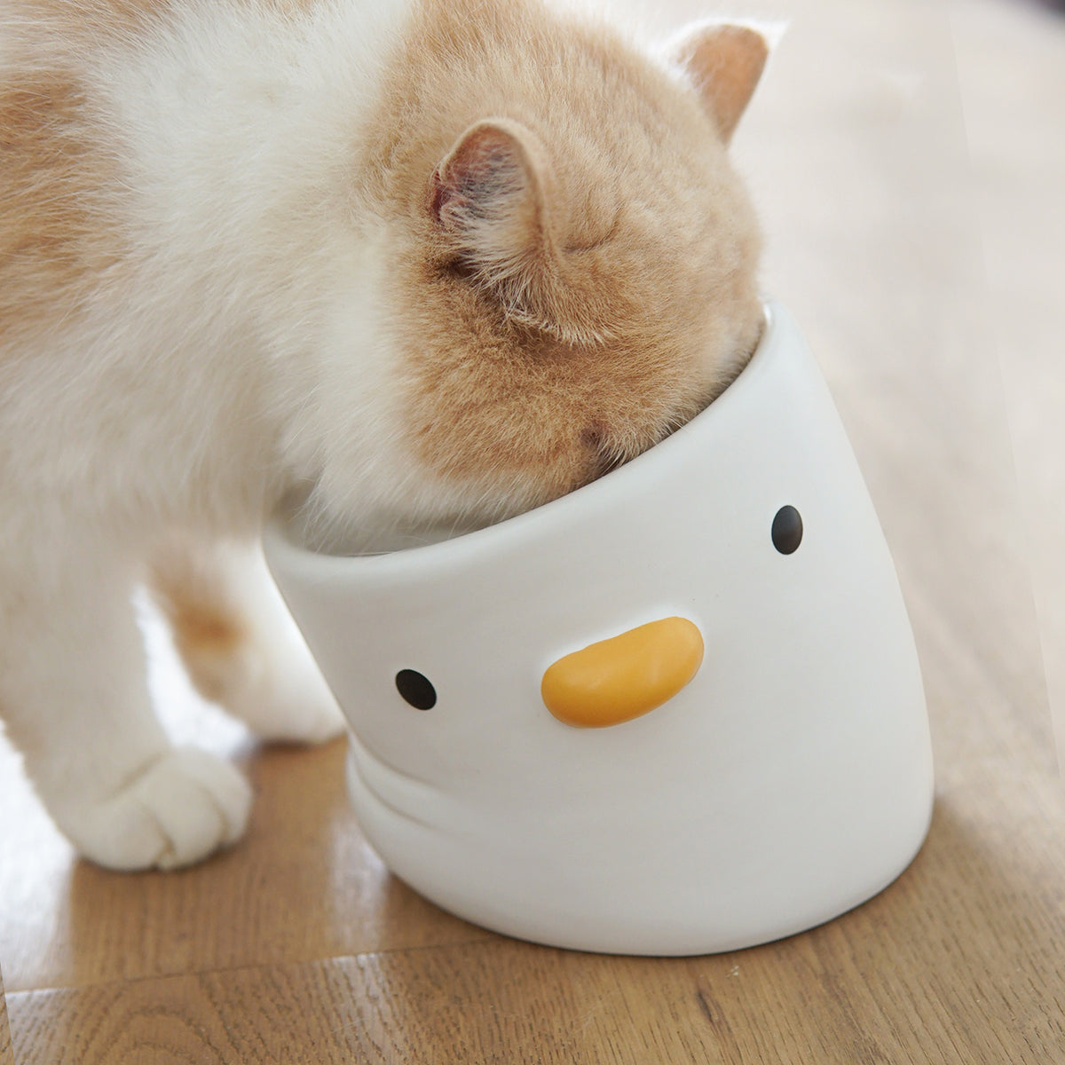 Original Chubby Chick Tilted Ceramic Cat Bowl