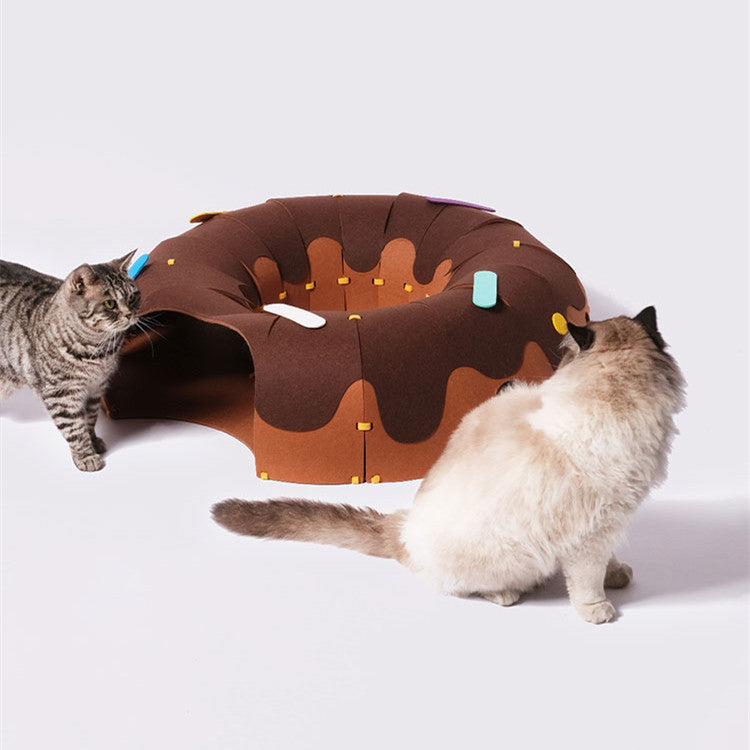 Donut Felt Tunnel Cat Bed