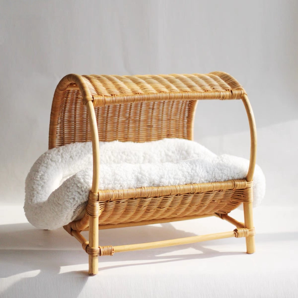 Raffa Handwoven Cat Bed with Removable Cushion