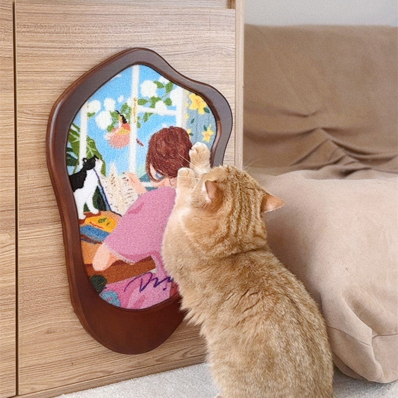 Art Frame Wooden Cat Scratching Board