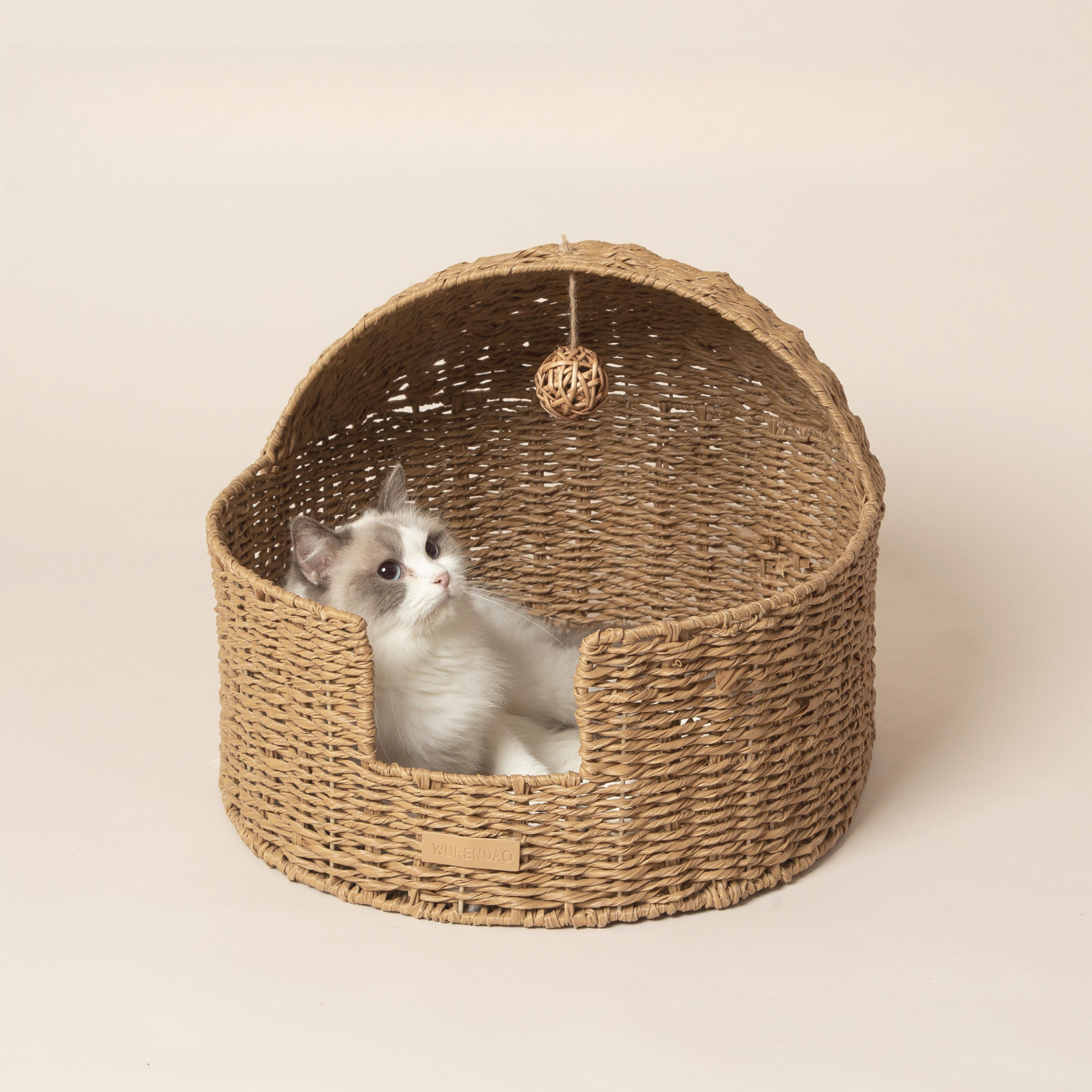 Nido Handwoven Cat Cradle Bed with Cushion & Play Ball