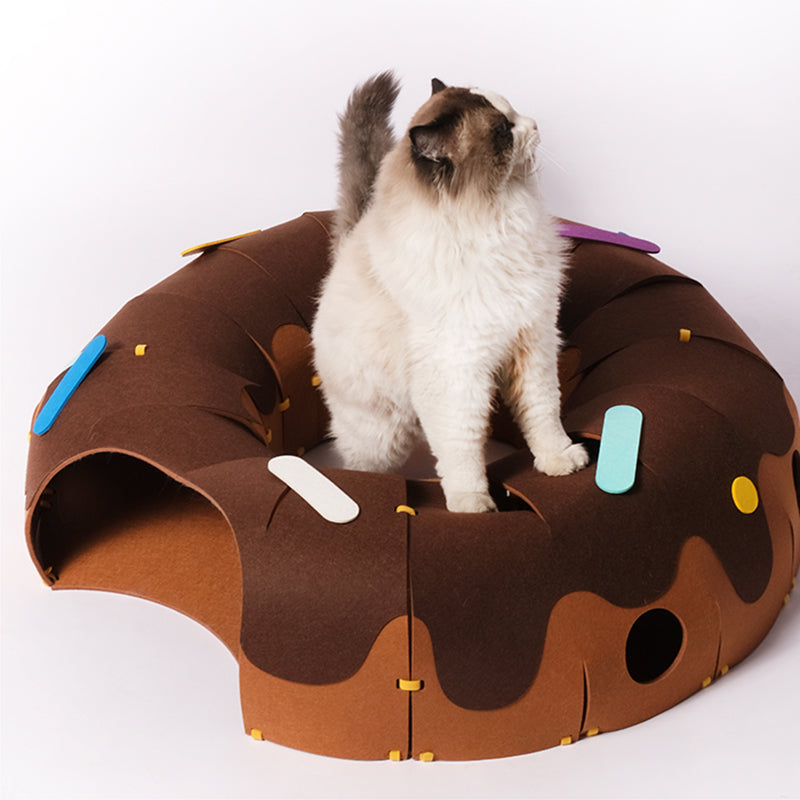 Donut Felt Tunnel Cat Bed