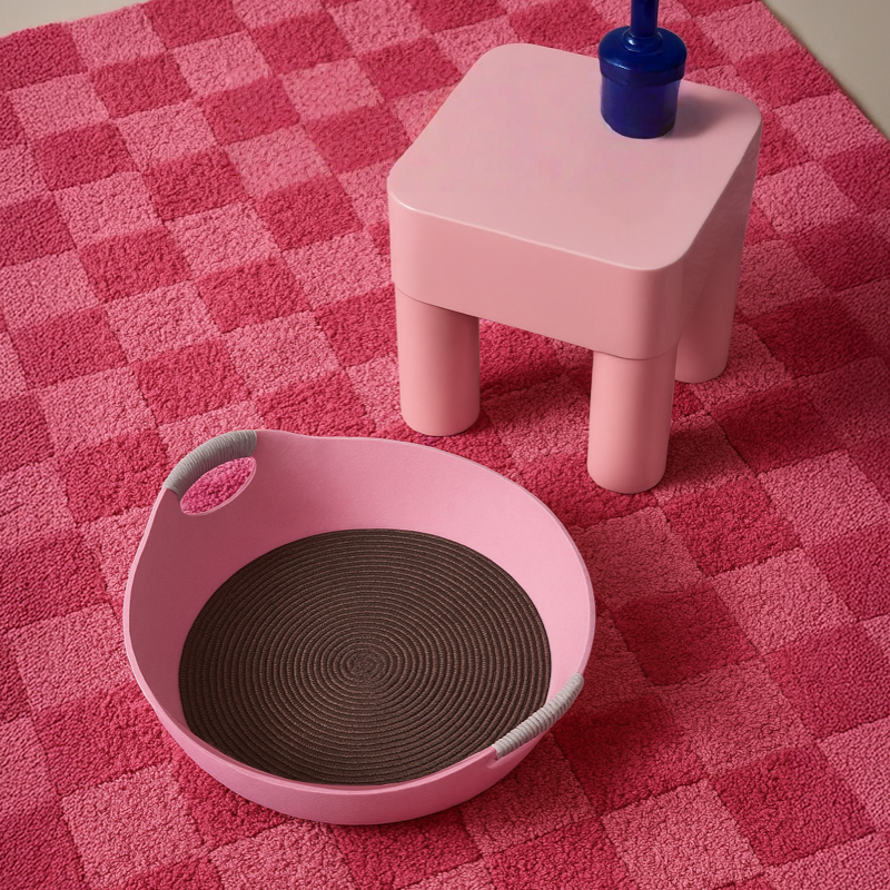 Nestio Cat Bed with Scratcher – Pink Edition