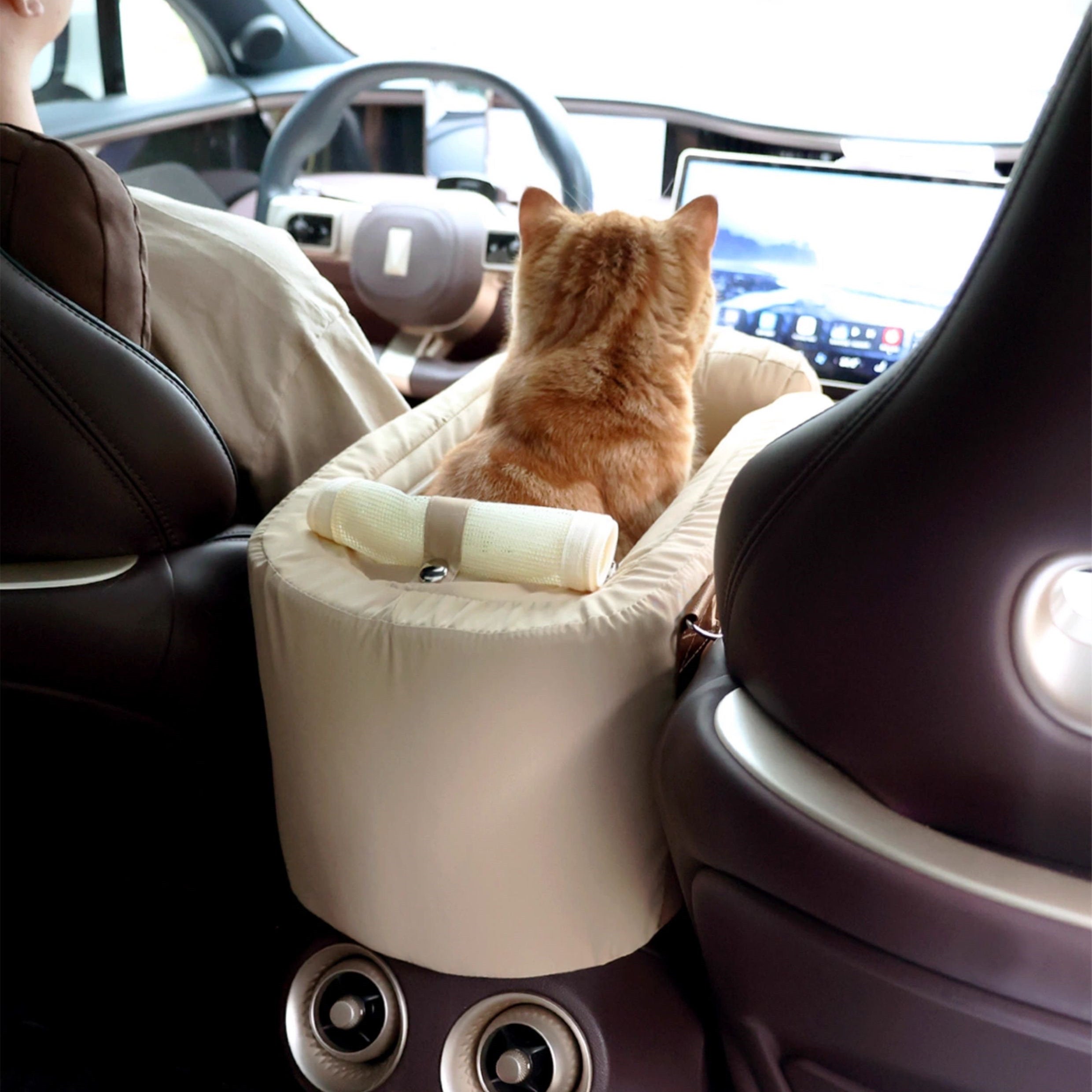 Khaki Car Seat Pet Travel Carrier