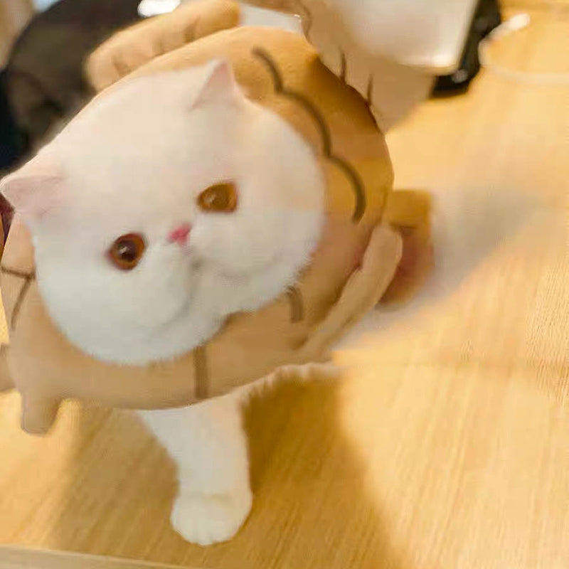 Fish-Shaped Plush Cat Costume Collar