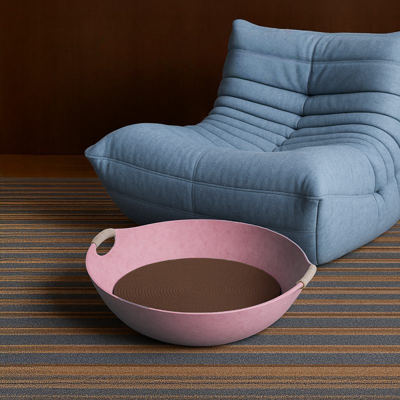 Nestio Cat Bed with Scratcher – Pink Edition