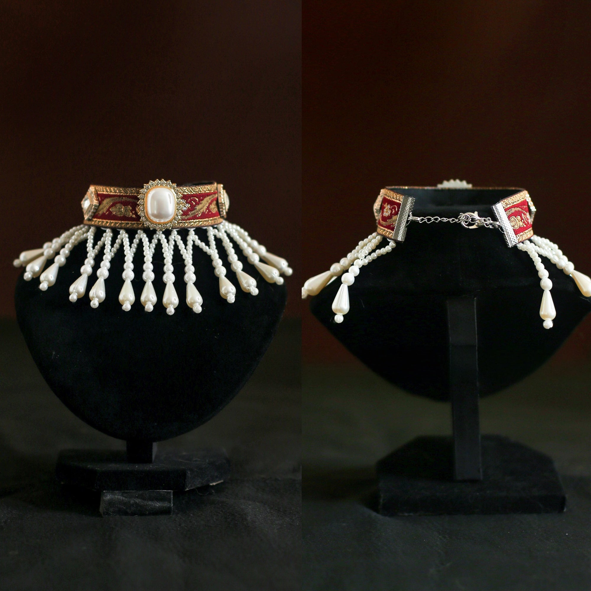 Royal Pearl Tassel Cat Collar