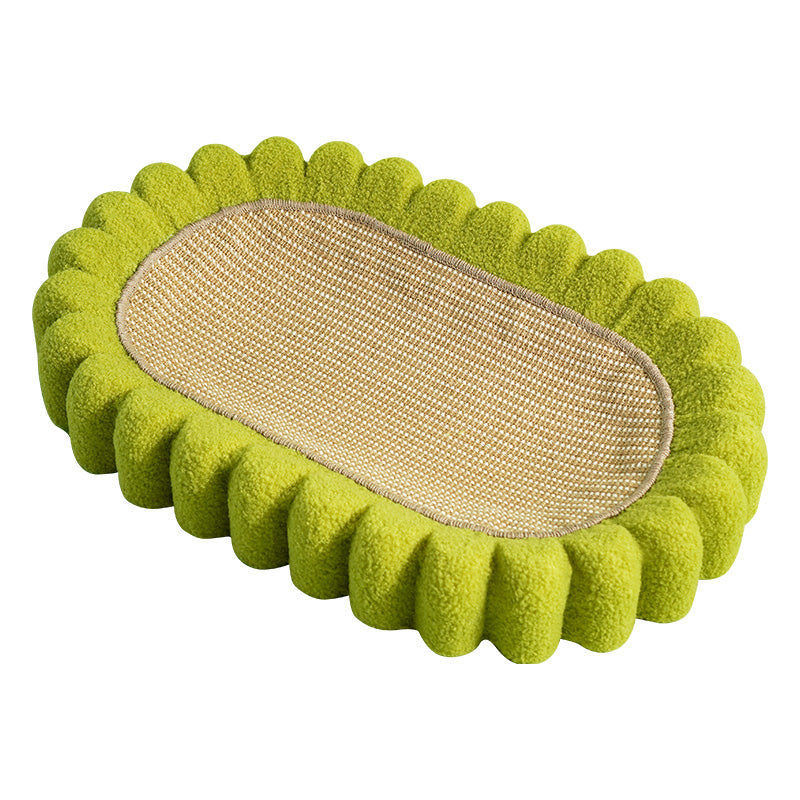 Plush Cactus Cat Bed with Scratcher Pad