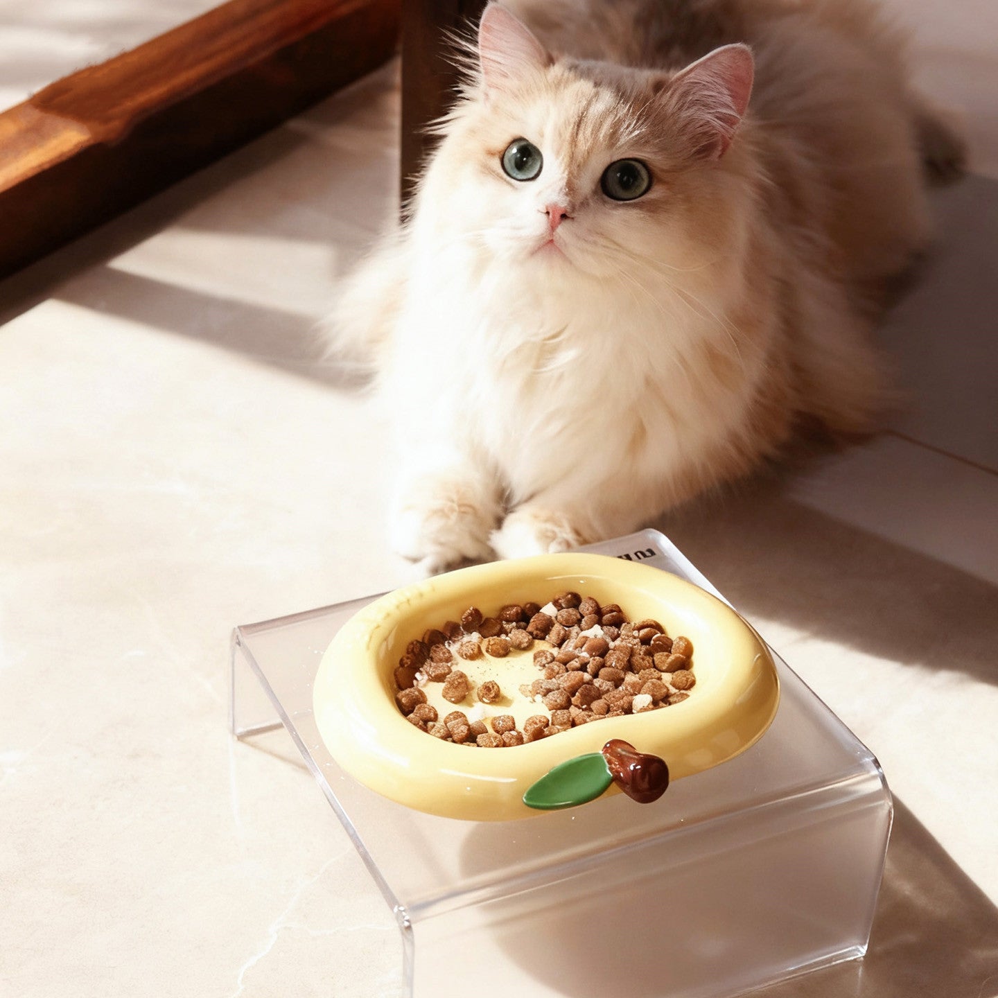 Sweet Apple Acrylic Elevated Cat Bowl Stand