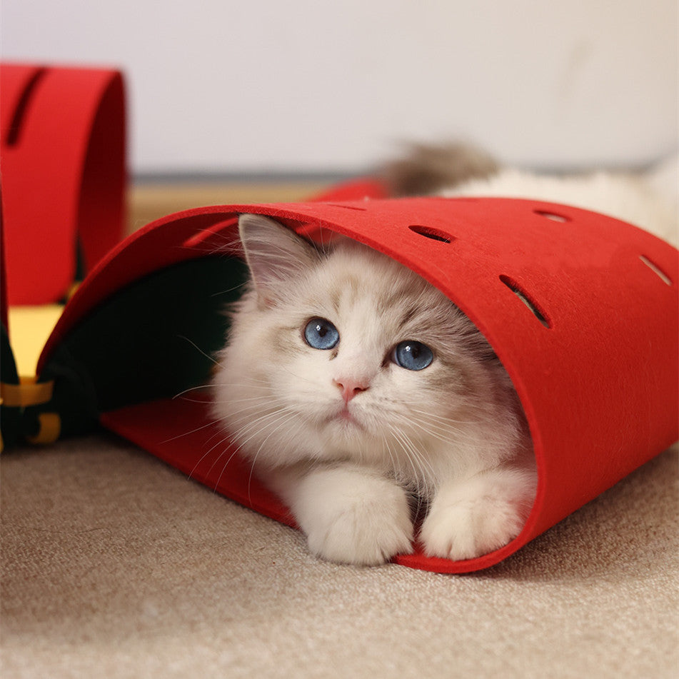 Flower Felt Cat Tunnel Bed