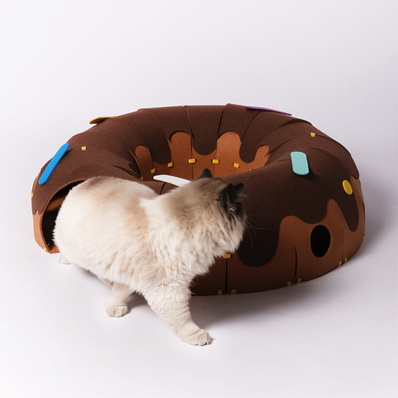 Donut Felt Tunnel Cat Bed