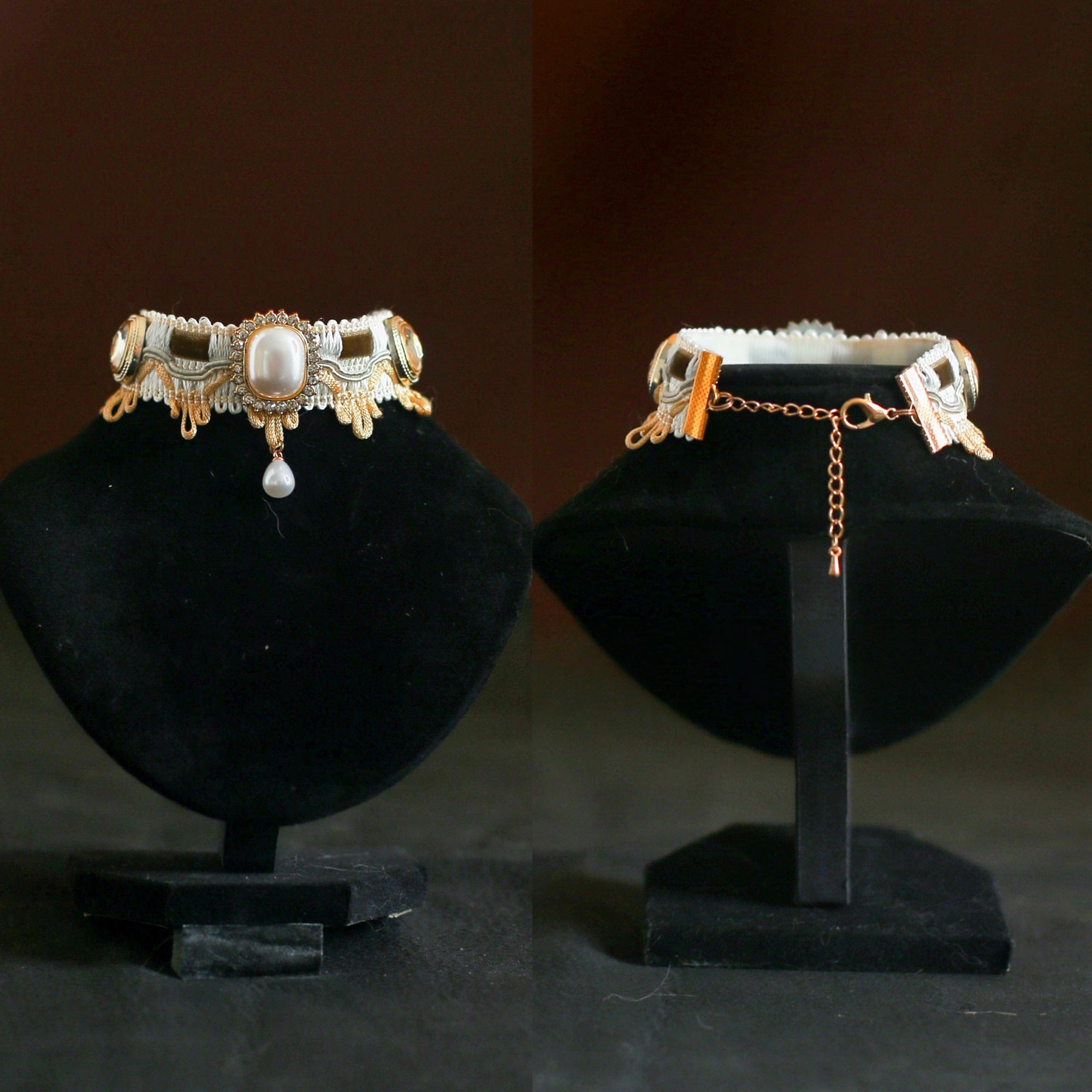 Cat Pearl Victorian Collar