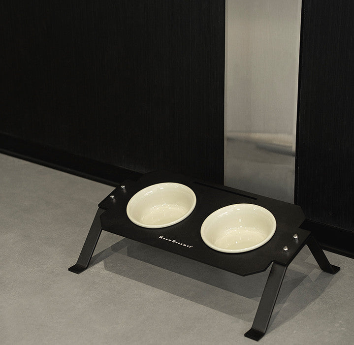 Elevated Dual Cat Bowl Set – Anti-Spill Design with Ceramic Inserts