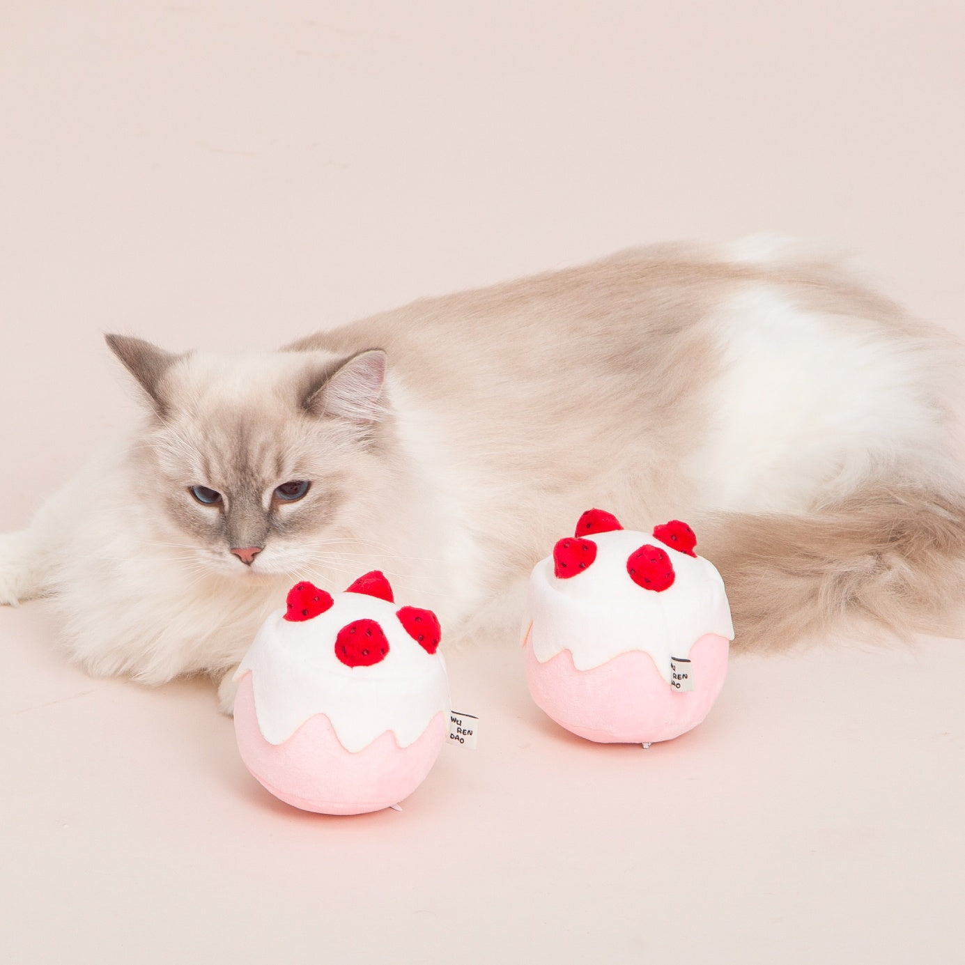Gateau Catnip Toy – Strawberry Cake Plush for Cats