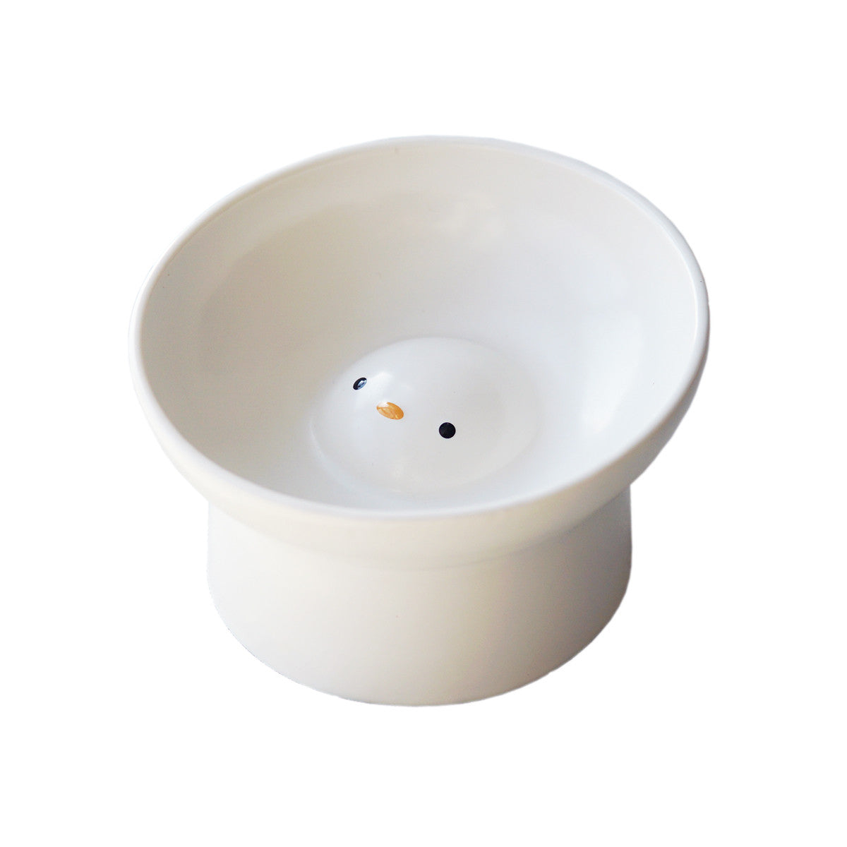 Ceramic Chick Elevated Slow-Feed Cat Bowl