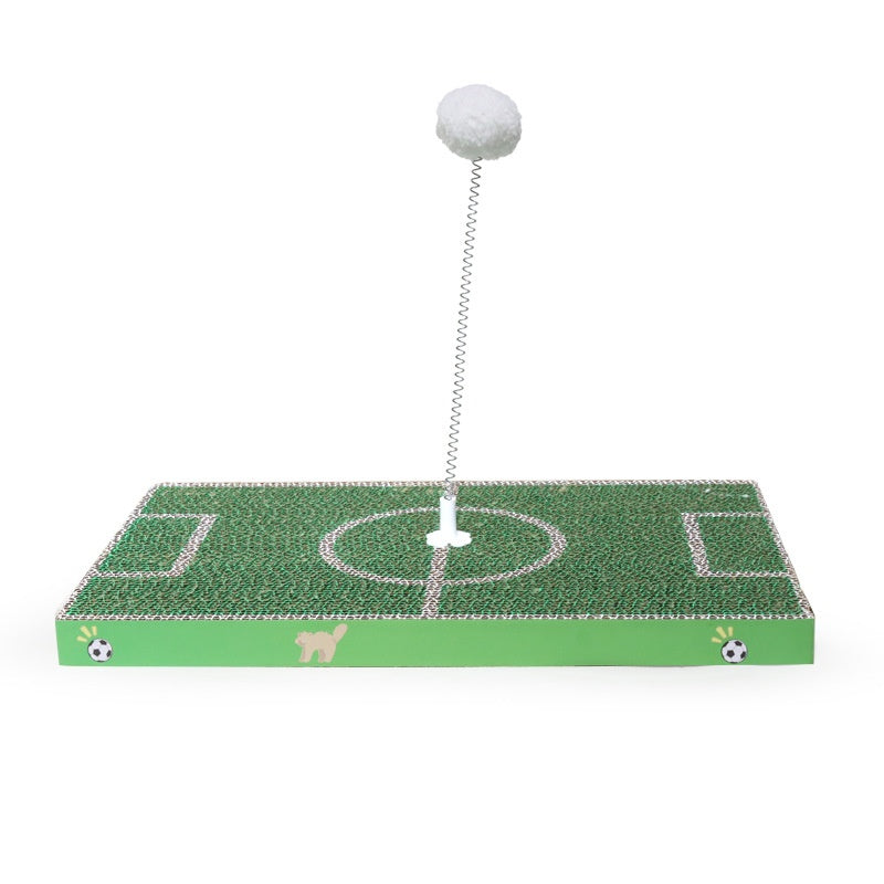 Playra Soccer Field Cat Scratcher Board with Toy Ball