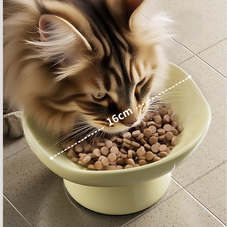 Ceramic Petal Anti-Spill Cat Bowl
