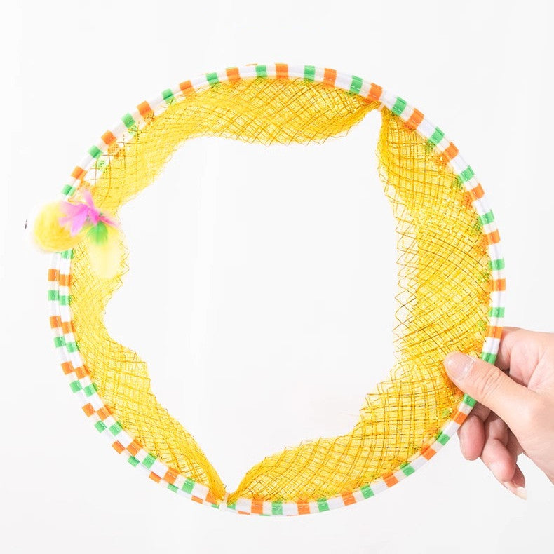 Interactive Feather & Bell Cat Tunnel Toy