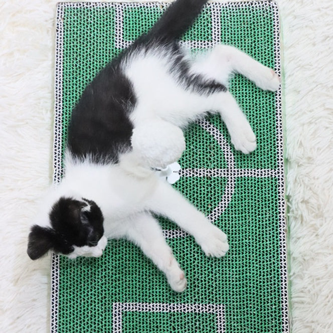 Playra Soccer Field Cat Scratcher Board with Toy Ball
