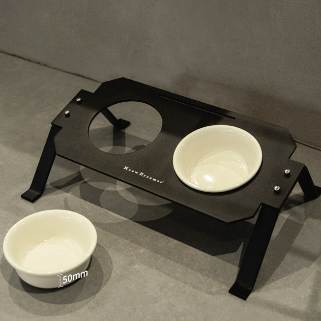 Elevated Dual Cat Bowl Set – Anti-Spill Design with Ceramic Inserts