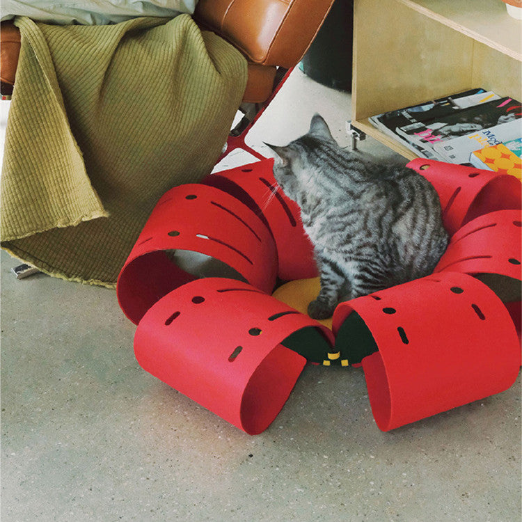 Flower Felt Cat Tunnel Bed cat bed by Bigeeo – photo 2