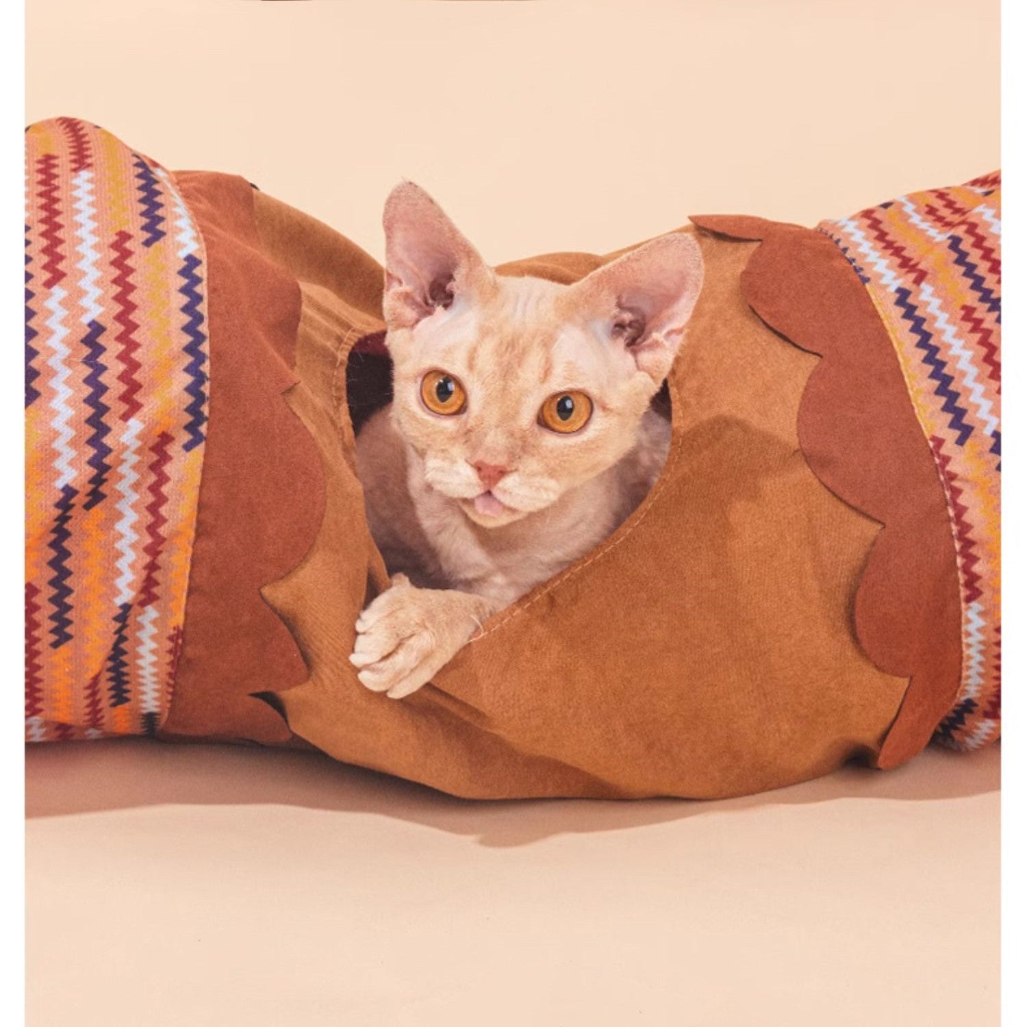 Foldable Indian Cat Tunnel Bed