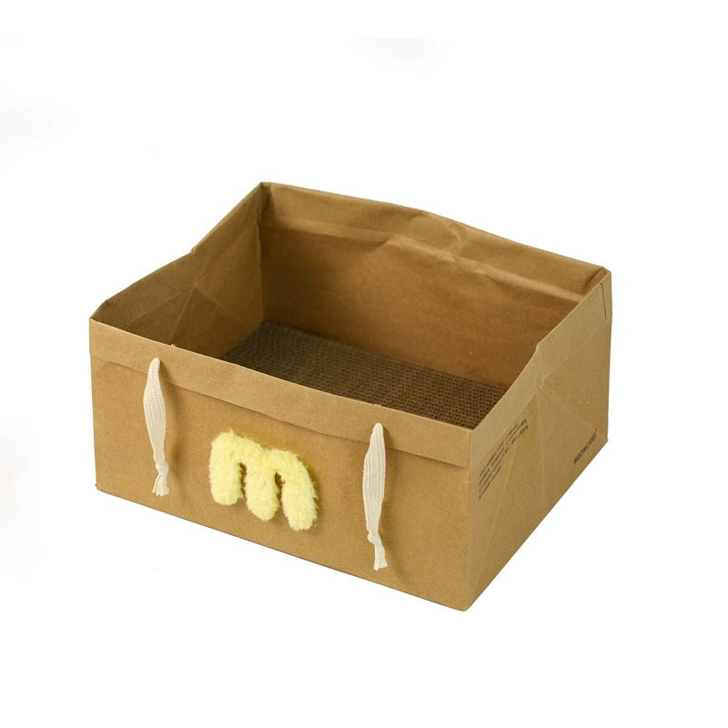 Meowlet Paper-Bag Cat Bed with Scratcher & Replaceable Pads