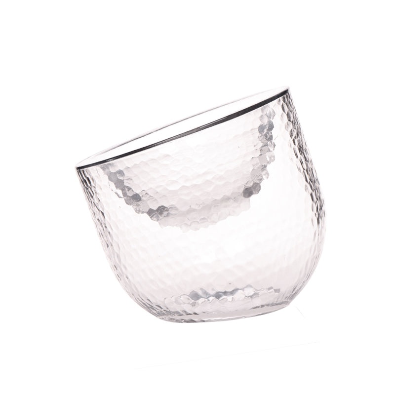 Artisan Tilted Glass Pet Bowl cat bowl in Clear by Bigeeo